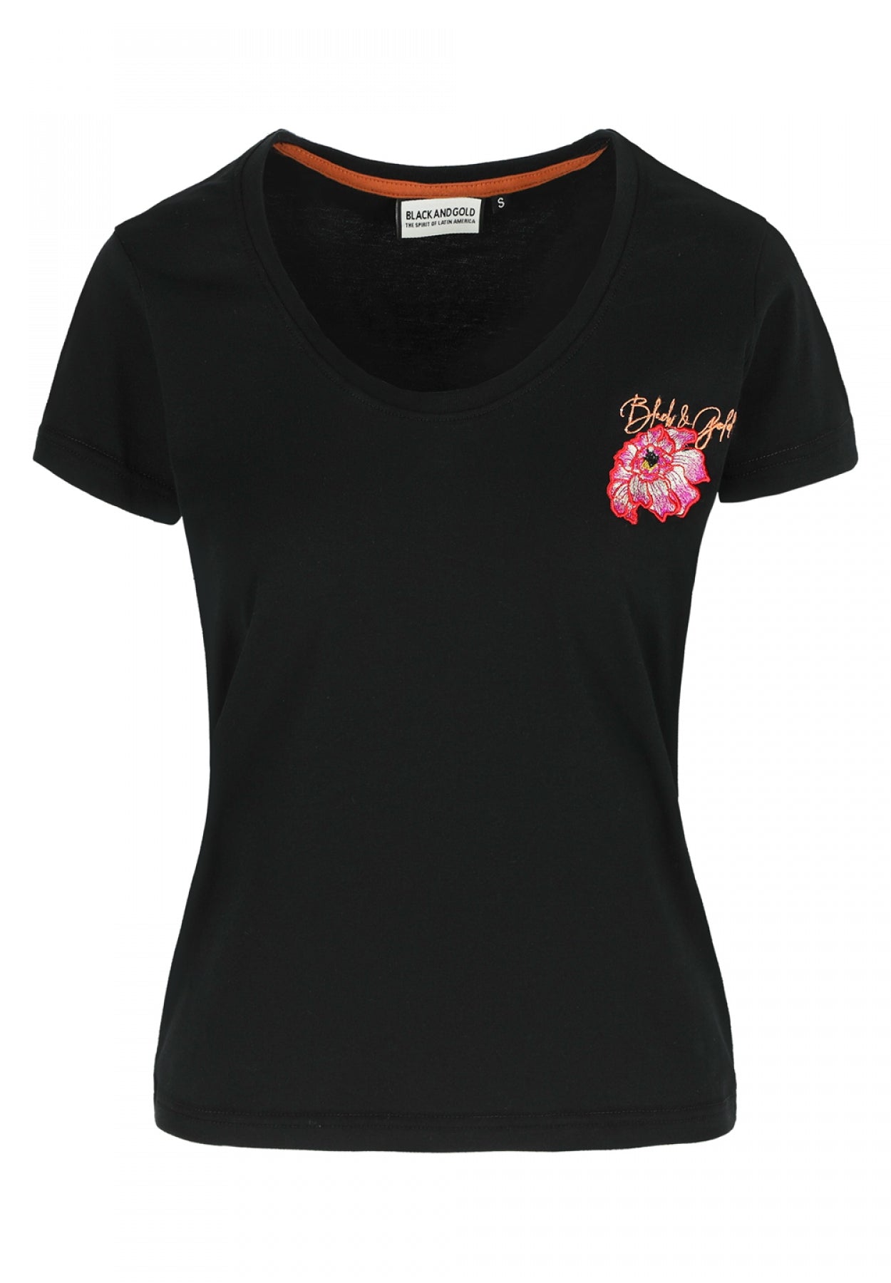 Flower T-shirt w | Zwart